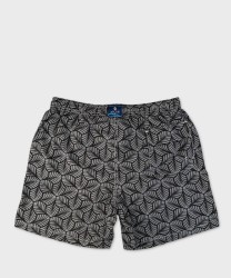 Arcuri men's swim trunks with leaves, black