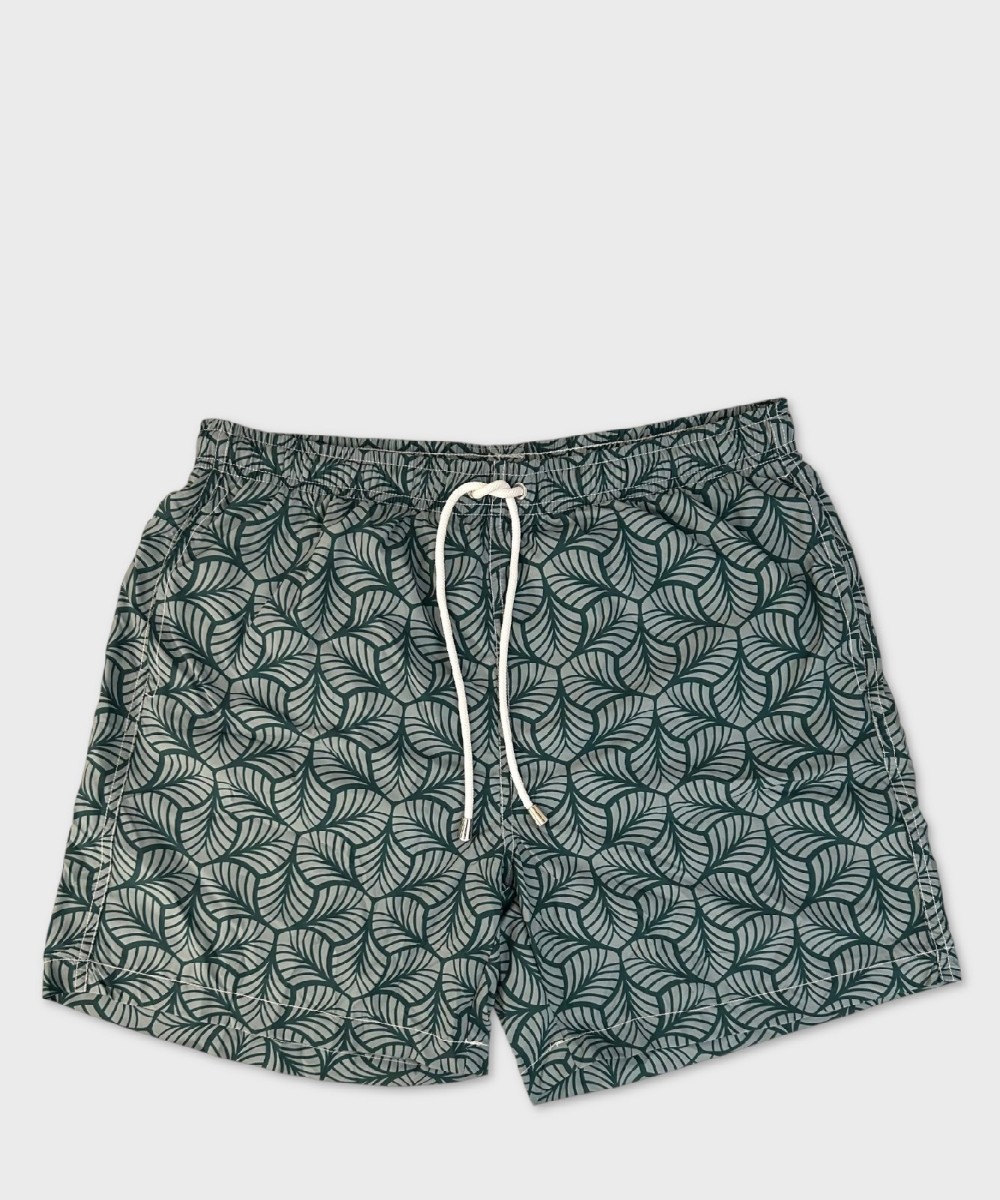 Arcuri men's swimwear boxer leaves, green