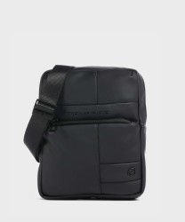 Piquadro Wollem rubber borsello con tracolla, nero
