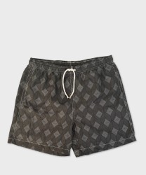 Arcuri men's diamond jacquard boxer swimwear, black