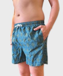 Arcuri costume mare uomo boxer jacquard rombi, verde