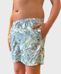 Arcuri men's swim trunks with palm trees, green