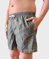 Arcuri costume mare uomo boxer jacquard rombi, verde