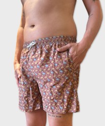 Arcuri men's flamingo boxer swimwear, brown