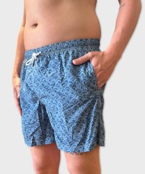 Arcuri costume mare uomo boxer gocce, blu