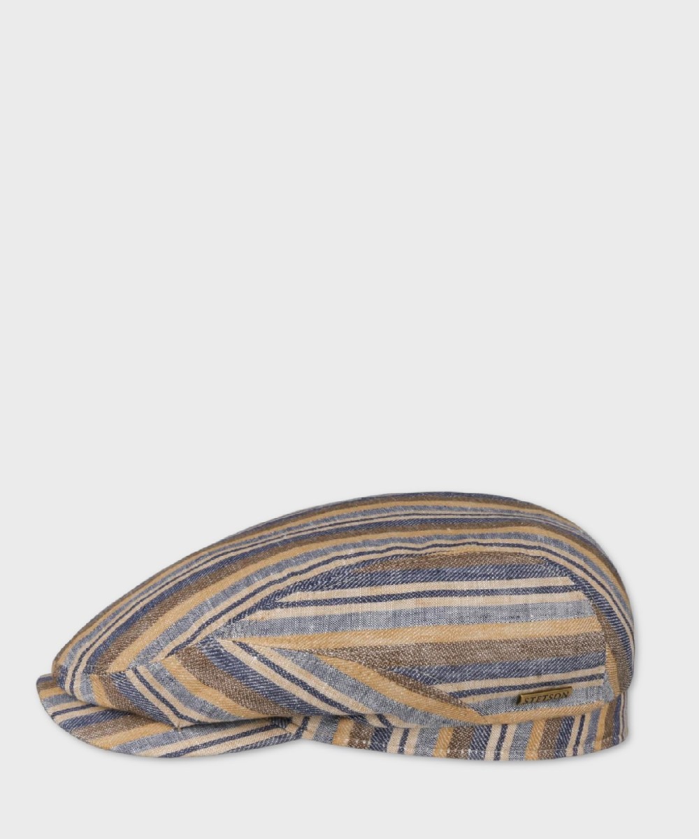 Stetson Driver Sacota Stripe linen flat cap,...
