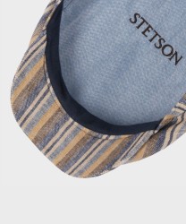 Stetson Driver Sacota coppola in lino Stripe, blue beige