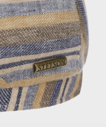 Stetson Driver Sacota coppola in lino Stripe, blue beige