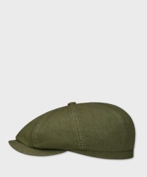 Stetson Hatteras Delave flat cap in organic cotton, forest green