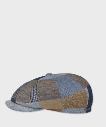 Stetson Hatteras coppola Patchwork misto lino, blu