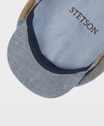 Stetson Hatteras coppola Patchwork misto lino, blu