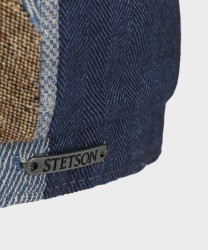 Stetson Hatteras coppola Patchwork misto lino, blu