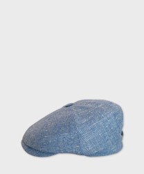 Stetson Hatteras flat cap in fresh wool, linen and silk, light blue