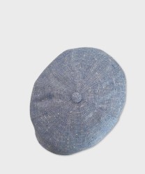 Stetson Hatteras flat cap in fresh wool, linen and silk, light blue