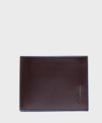 Piquadro Blue Square portafogli con portamonete, 9+3 cc, mogano