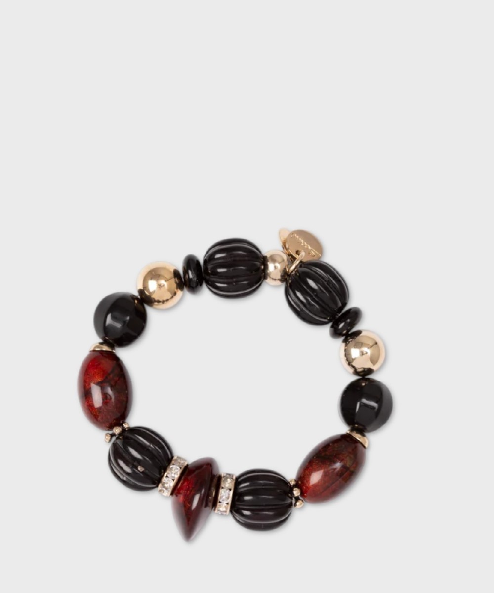 Sodini Capua bracciale con pietre nere e bordeaux