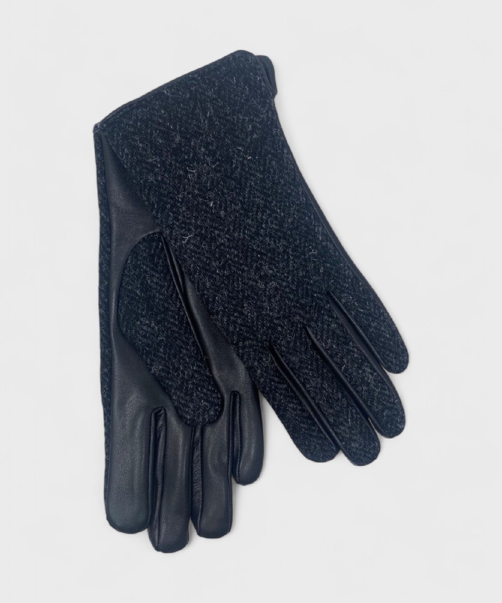 One Fres Hat Archives Women's Leather and Wool Gloves, Black