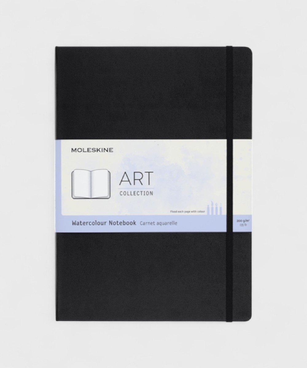 Moleskine Watercolor A4 notebook, black cover,...