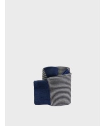 Archivio Gatti a Pois calzini corti in cotone, grigio righe blu