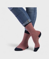 Polka Dot Cats Archive Cotton Short Socks, Blue and Cherry