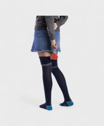 Archive Cats in Parisian Polka Dot Lisle, Midnight Blue