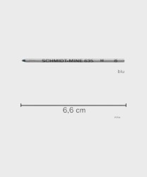 Schmidt S 635 mini single ballpoint refill, M tip, blue ink