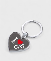 Troika Archives Heart Keychain Token, I Love Cat