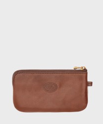The Bridge Story astuccio portachiavi con zip in pelle marrone
