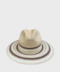 Catarzi Deserto two-tone raffia and straw fedora hat