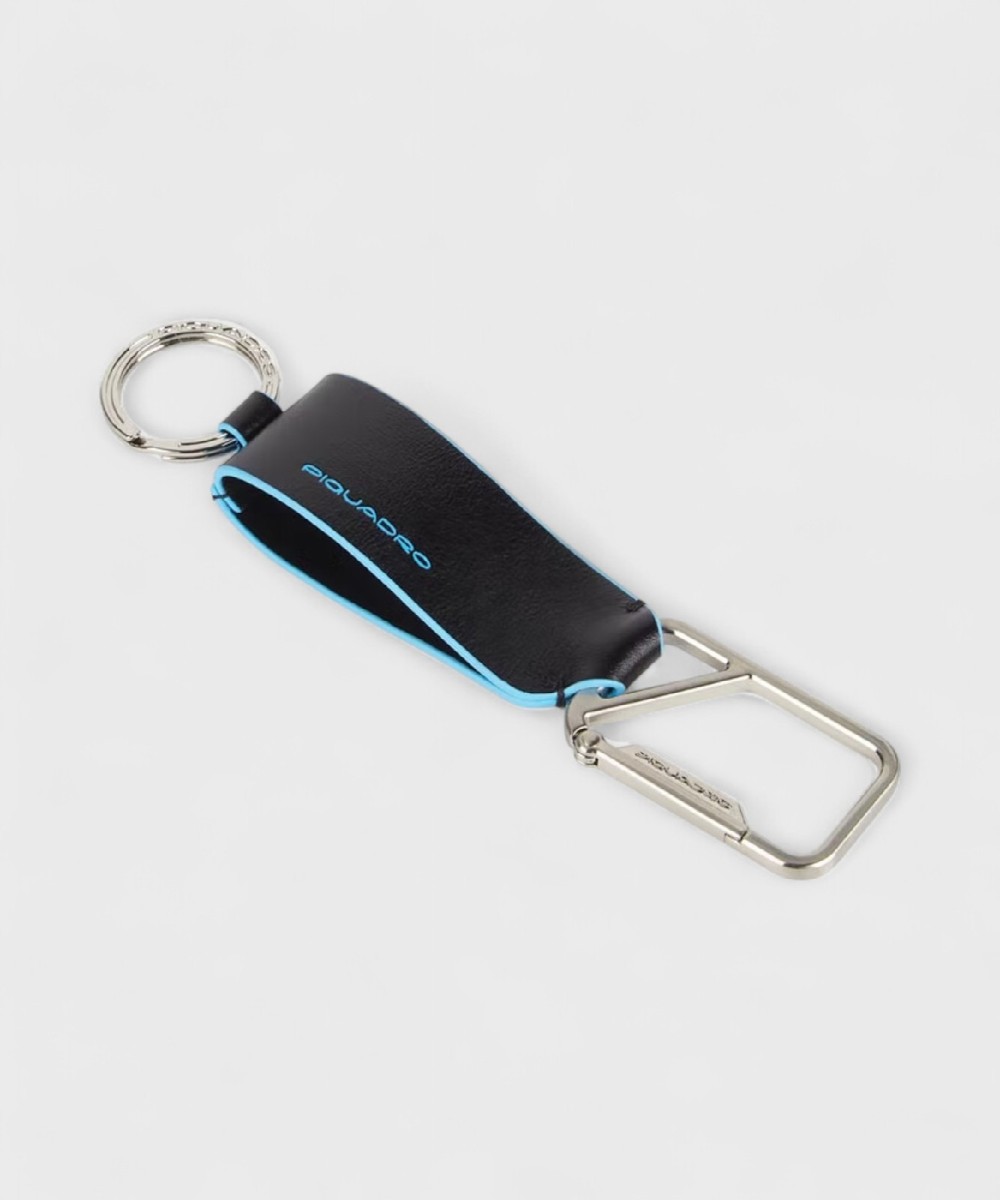 Piquadro Blue Square key ring with ring and...