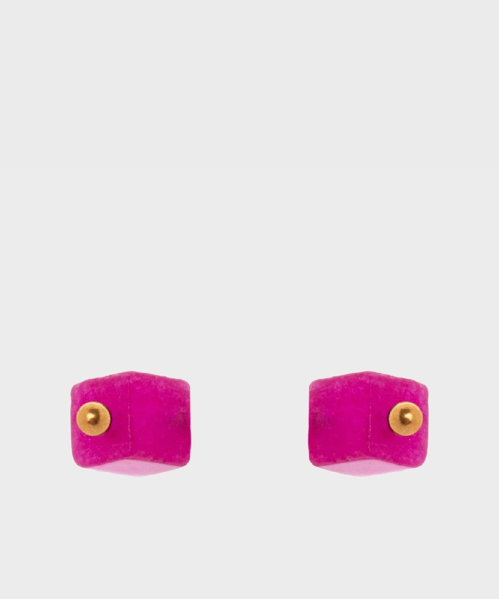 Sodini Fortaleza cube earrings, purple jade