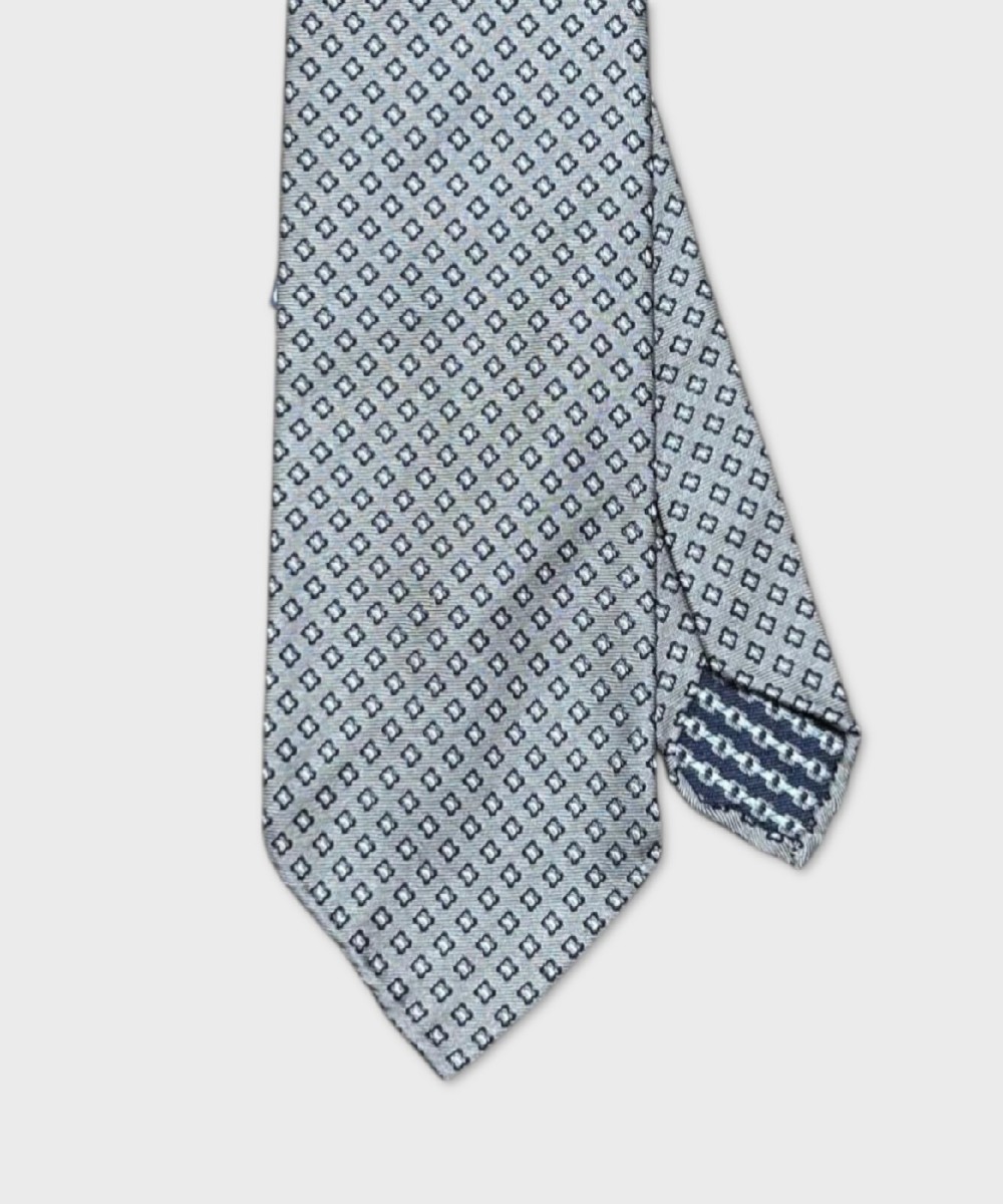 Petronius 1926 three-fold unlined silk tie, mud