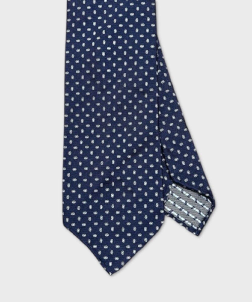 Petronius 1926 three fold silk tie, blue gold...