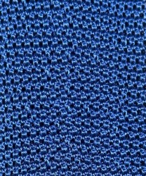 Petronius 1926 wide knit cotton tie, straight, blue