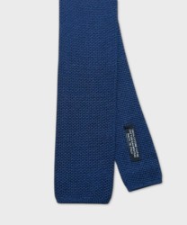 Petronius 1926 cravatta a maglia in cotone, dritta, blu notte