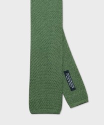 Petronius 1926 straight green cotton knitted tie
