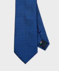 Galise three fold silk jacquard tie, Picasso blue