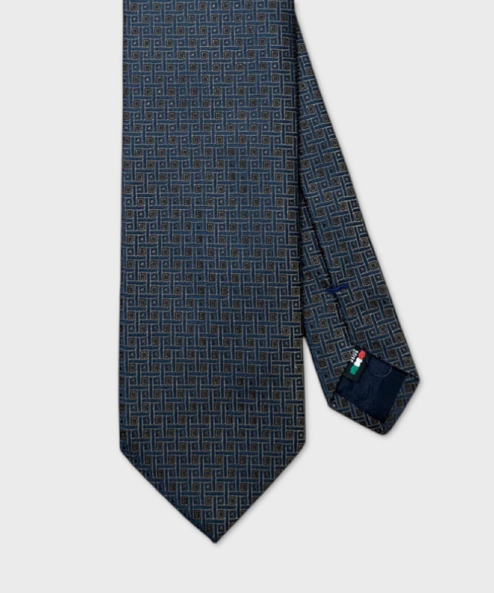 Galise cravatta tre pieghe in seta jacquard,...