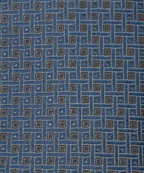 Galise cravatta tre pieghe in seta jacquard, Picasso blu marrone