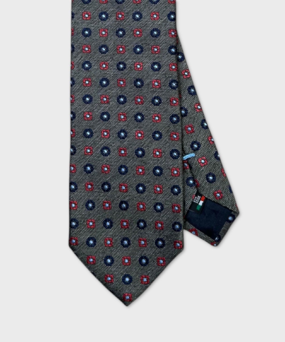 Galise cravatta tre pieghe in seta jacquard,...