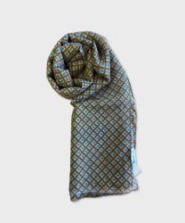 Arcuri scarf in linen and cotton blend, flower pattern