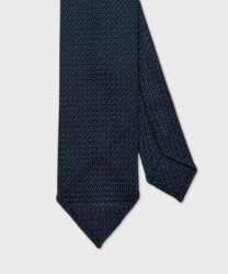 Arcuri three-fold tie in silk gauze, unlined, midnight blue