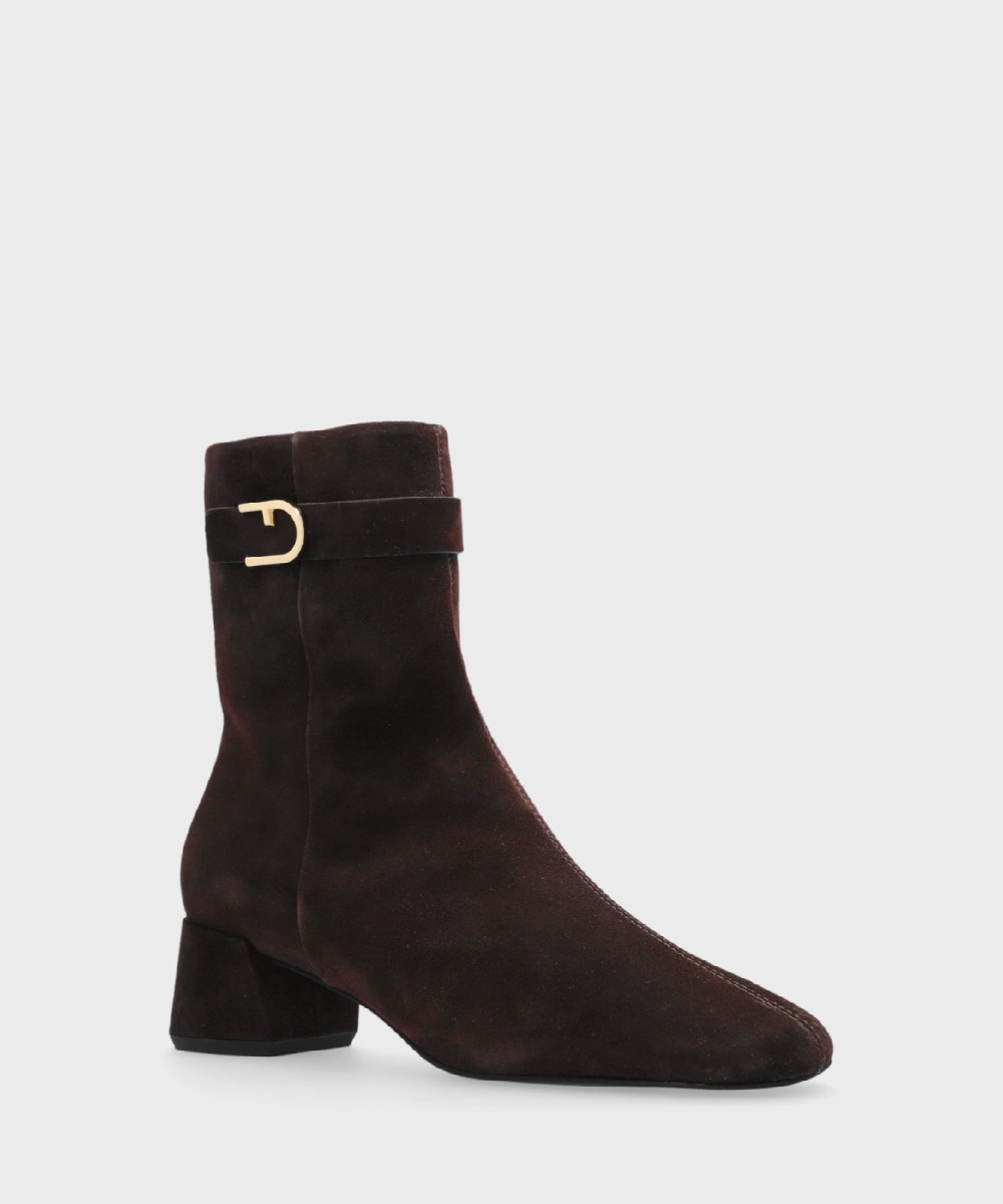 Furla Chic tronchetto a punta in pelle suede...