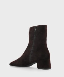 Furla Chic ankle boot, suede dark coffee