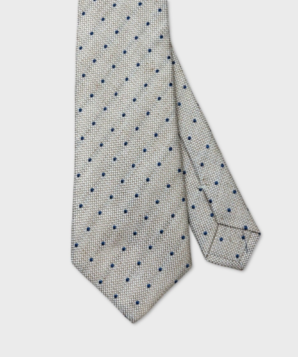 Galise three fold tie in linen and silk, beige...