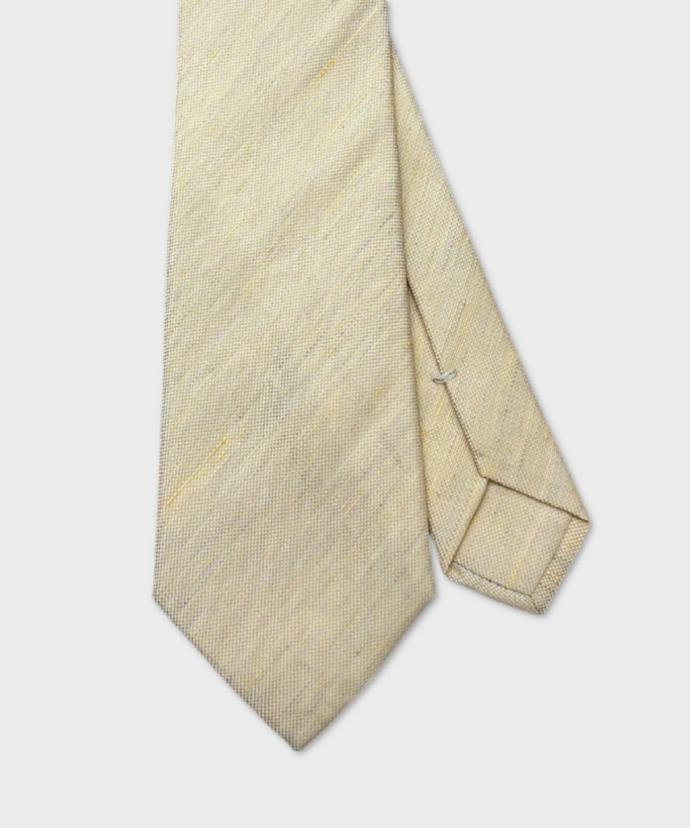 Galise three-fold tie in linen and silk, plain...