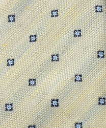 Galise cravatta tre pieghe in lino e seta, beige fiori