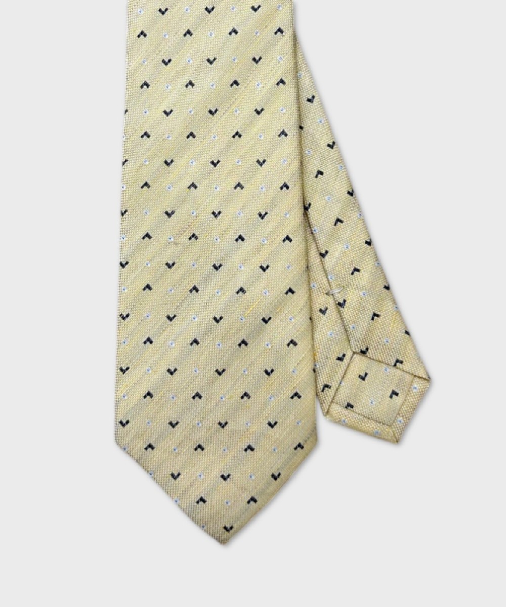 Galise three fold tie in linen and silk, beige...