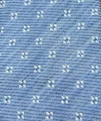 Galise three fold tie in linen and silk, light blue with white