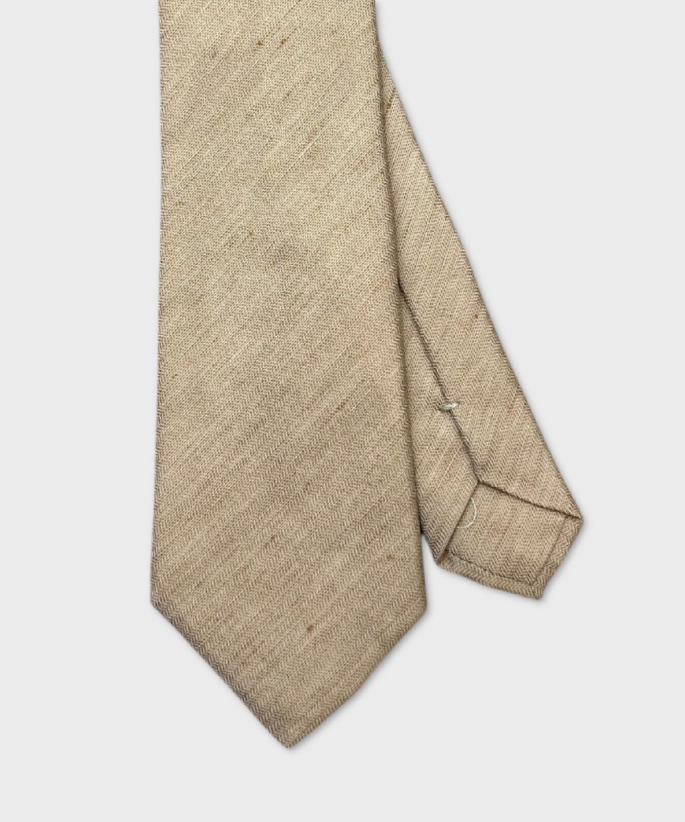 Galise three-fold tie in linen and silk, solid...